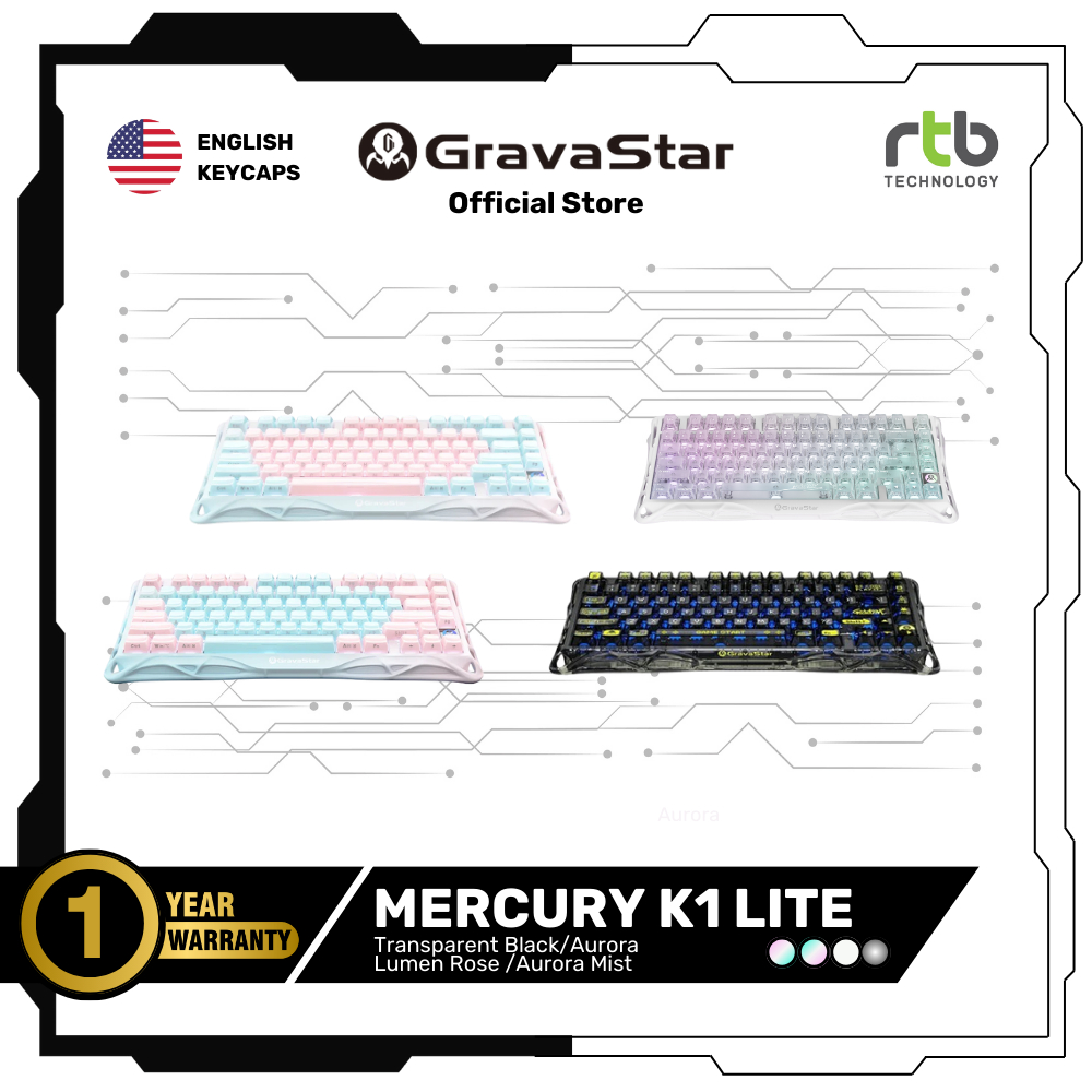 GravaStar Mercury K1 Lite 75% คีย์บอร์ดเกมมิ่งไร้สาย Wireless Mechanical Gaming Keyboard