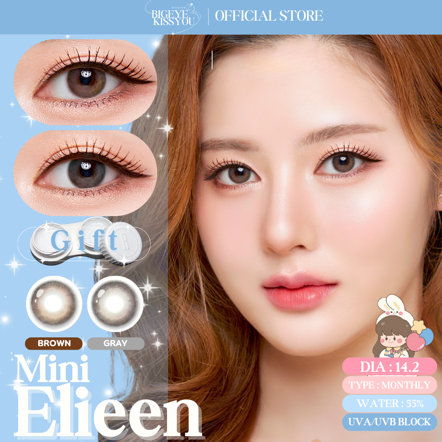 คอนแทคเลนส์(มินิ) Mini Eileen Brown / Gray (Kitty Kawaii) ⭐️ลายฮิต ขายดีมาก กรองแสงกันยูวี