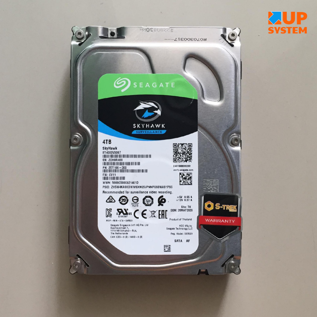 HDD SEAGATE SKYHAWK (ST4000VX007) / 4TB / SATA -III / 5.9RPM / Size 3.5นิ้ว (#ฮาร์ดดิสก์มือ2)