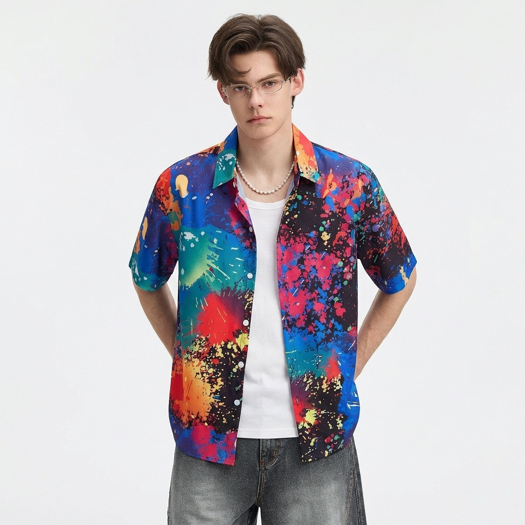 Chaistyle สไตล์ชายหาดฮาวาย เสื้อเชิ้ตพิมพ์ลาย แบบหลวม ผ้าระบายอากาศ มีหลายสไตล์ให้เลือก ใส่ได้ทั้งชายและหญิง - 2