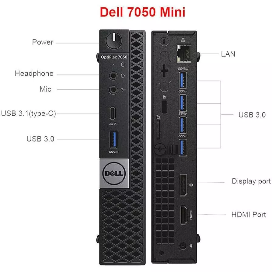 Dell Optiplex 7050 Mini Core i5-7500T Ram 4 GB SSD 256G Windows 11 Pro มี wifi ในตัว thumbnail 4