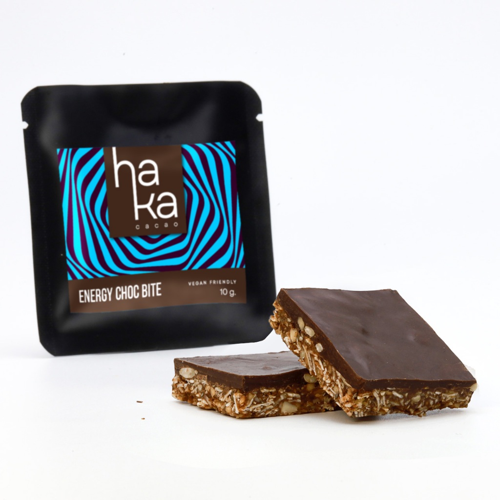 Energy choc bite ช็อกโกแลตแท้ให้พลังงาน ด้วยDARK100ผสมธัญพิช ขนมคลีนกินอร่อย พลังงานดี Haka Cacao