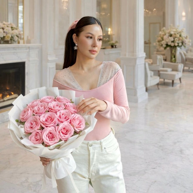 เสื้อแขนยาวแต่งเพชร [380฿ ] Diamond 💎 crop เสื้อผ้าCottonเนื้อหนามีขนด้านใน   แต่งเพชรไหล่เพิ่มความ หรู