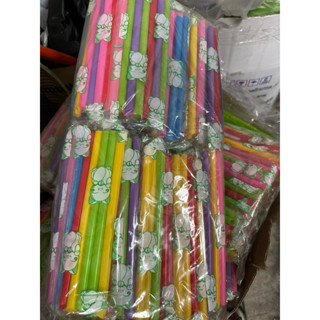 ยกมัด 50 ห่อ (5 แพ็ค) หลอดชานมไข่มุก ไม่หุ้มฟิมล์ มี 3 ขนาด …