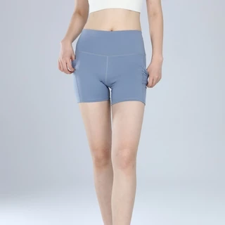 GymHub กางเกงขาสั้นกีฬาสตรี เนื้อผ้ายืดหยุ่น แห้งเร็ว เอวสูงยกกระชับสะโพกและหน้าท้อง สร้างทรงก้นสวยสำหรับโยคะ วิ่ง และฟิ