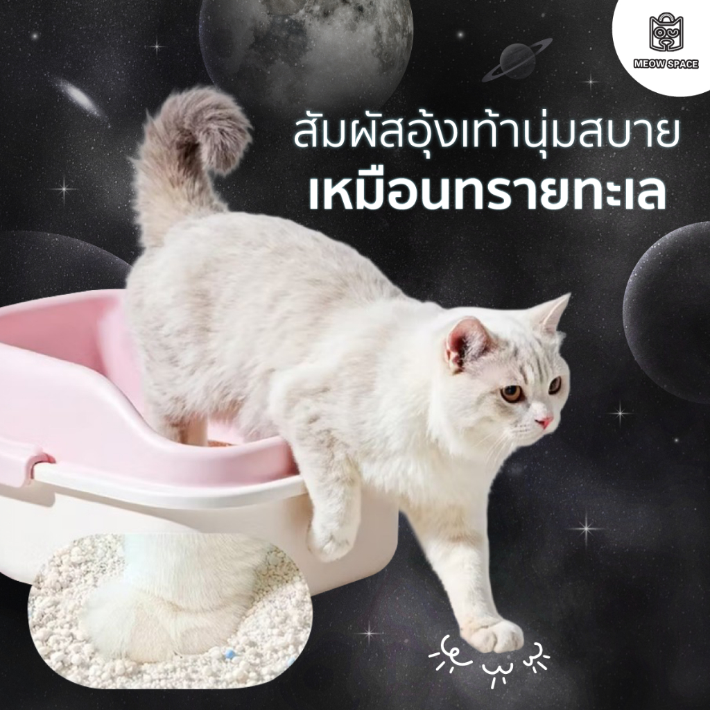 ทรายแมวมันสำปะหลังMEOW SPACE 1.25กิโล ทรายแมวไร้ฝุ่น จับก้อนทันที ไม่ติดกะบะทราย - 3