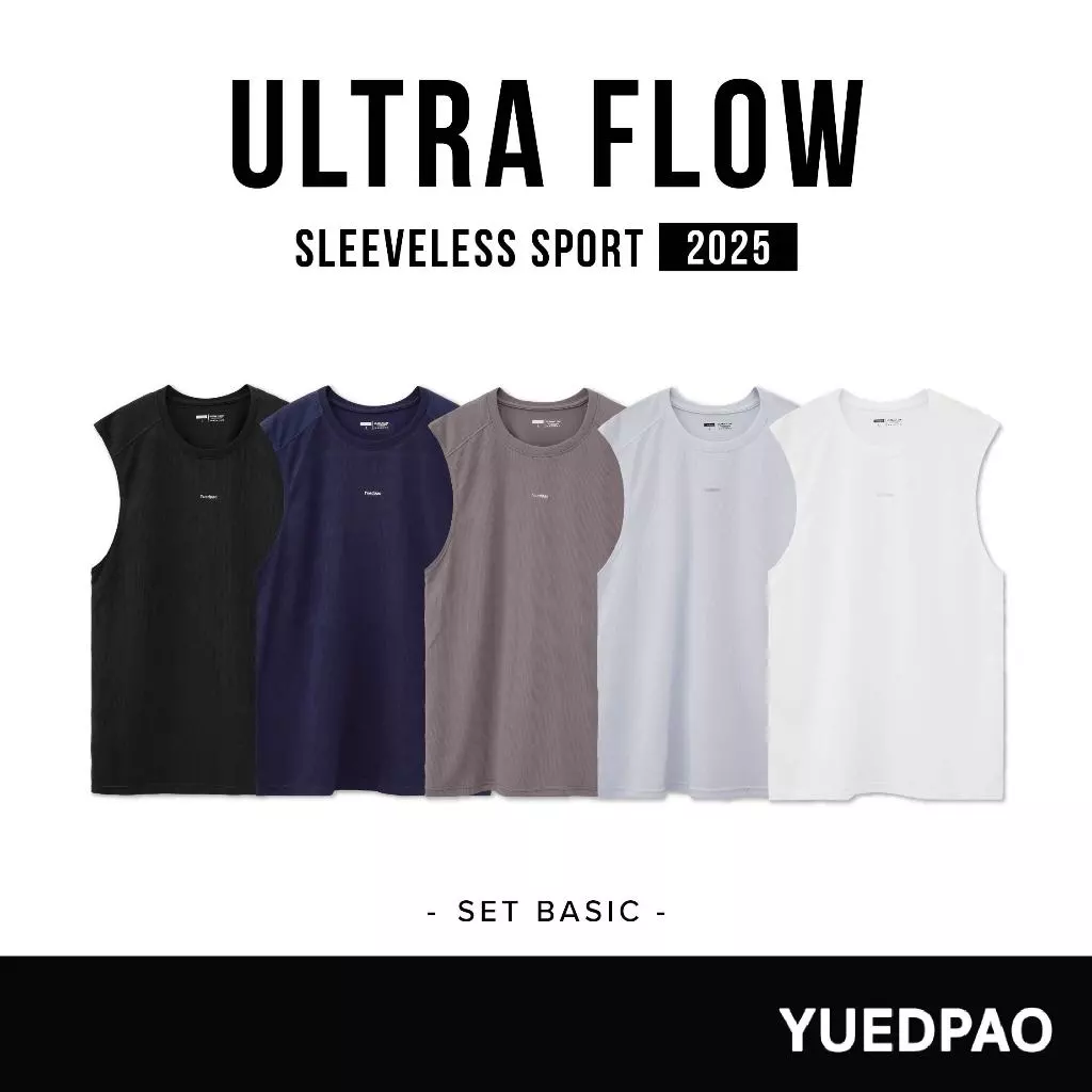 Yuedpao Sportswear - Ultra Flow Sleeveless Sports 2025+2026 (Set Basic) เสื้อออกกำลังกายแขนกุด เสื้อกีฬา (10 สี) thumbnail 7