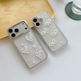 โบว์มุก ขอบติดเพชร กล้องเงิน ขอบนิ่ม สำหรับไอโฟน17 17pro 17p…