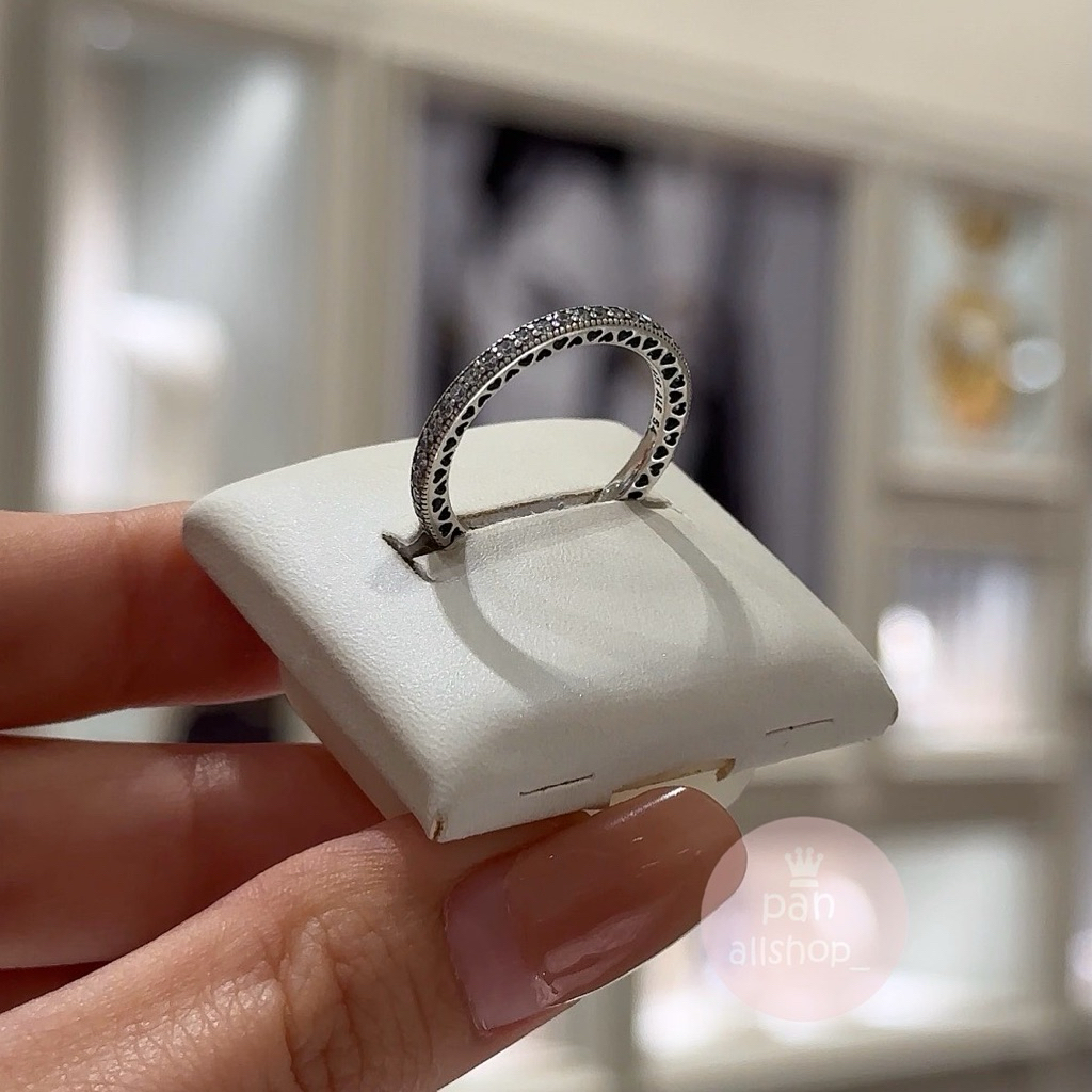 (ของแท้100%)❣️แถมกล่อง Pandora Sliver ring with cz แหวนเพชรรอบ