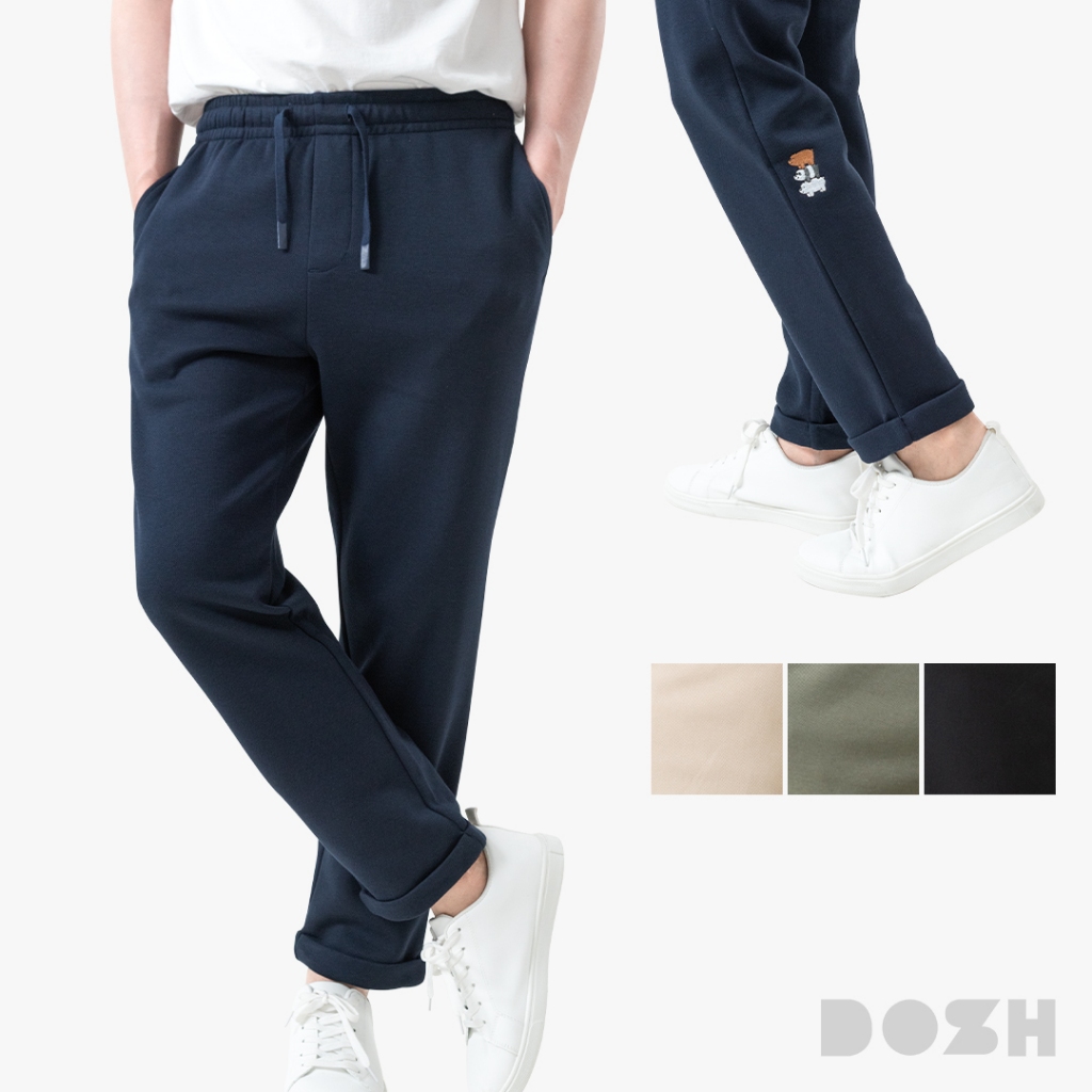 DOSH MEN'S CASUAL PANTS WE BARE BEARS กางเกงขายาว 4สี (กรม-ดำ-ครีม-เขียว) FBBML5000 (S-XL)