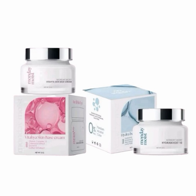 มันเดอร์มอยส์ วิต้าไฮยา สกินเบสครีม&มันเดย์มอยส์ไฮดรา บูส เท็นครีม MONDAY MOIST Day&Night Vitahya SkinBase Cream