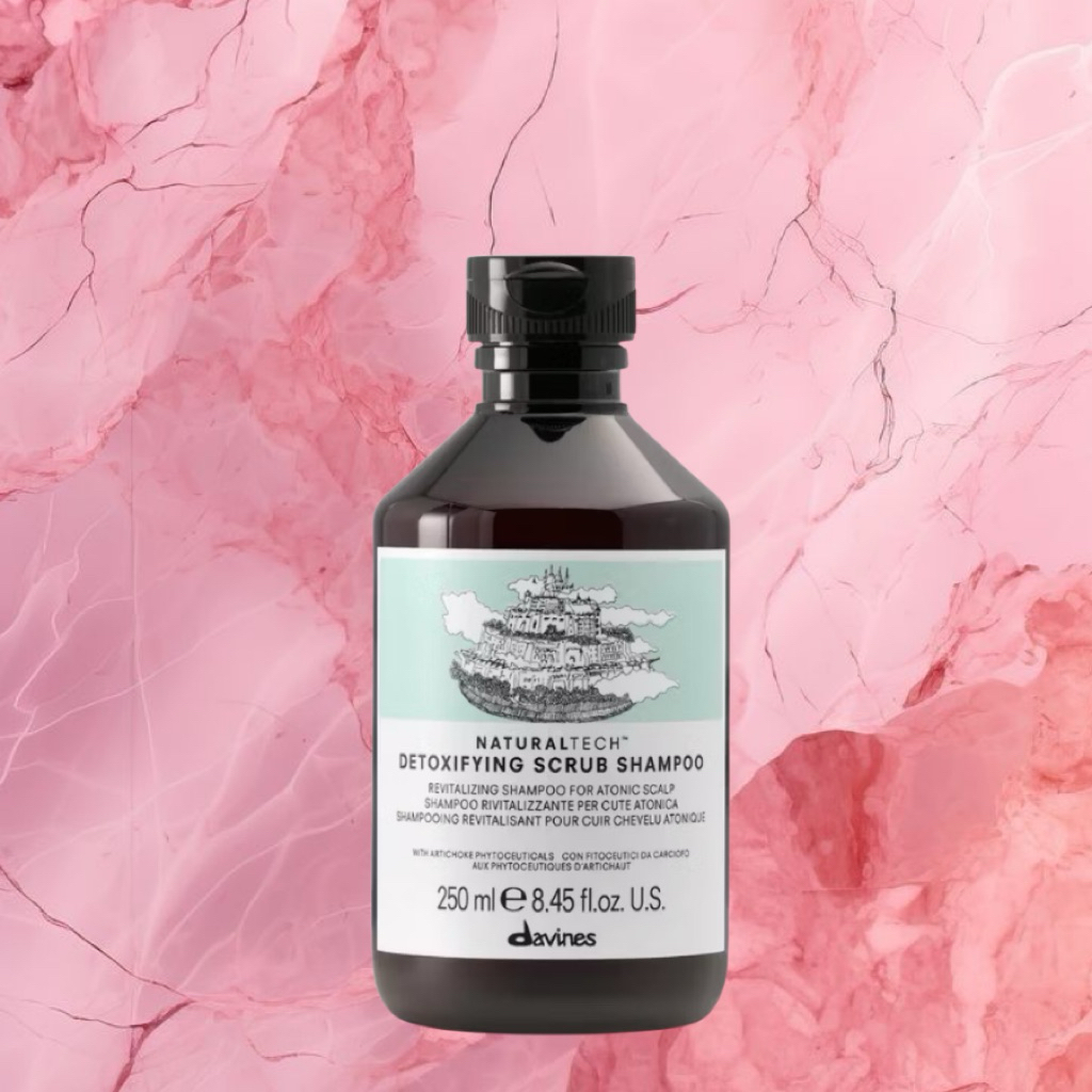 Davines NATURALTECH DETOXIFYING SCRUB SHAMPOO 250 ML.แชมพูดีท็อกซ์หนังศรีษะอย่างล้ำลึกช่วยต้านอนุมูล