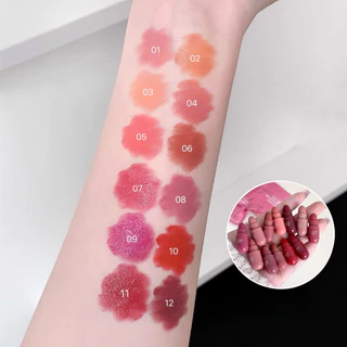 YOTAI (12 สี/แพ็ค) ลิปสติก ลิปสติกเนื้อแม เคลือบริมฝีปาก สีชัด ไม่ซีดจาง ไม่ติดถ้วย กันน้ำ กันเหงื่อ ติดทนยาวนาน