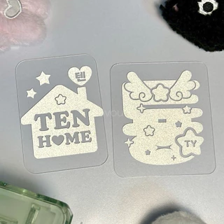 (พร้อมส่ง) 💚 แผ่นอะคริลิค แผ่นใส สำหรับตกแต่งบงแท่งไฟ NCT Ver.1/ Ver.2 🌟 แถมกาวนาโน