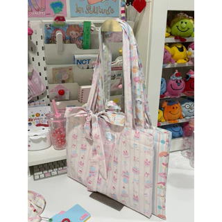 carryme-ถุงผ้าลายพิเศษ⭐️รุ่นประหยัด แถมโบว์ มีซัป ผ้าบาง มีกระดุมแม่เหล็ก ใส่ A4 iPad Pro 13 MacBook
