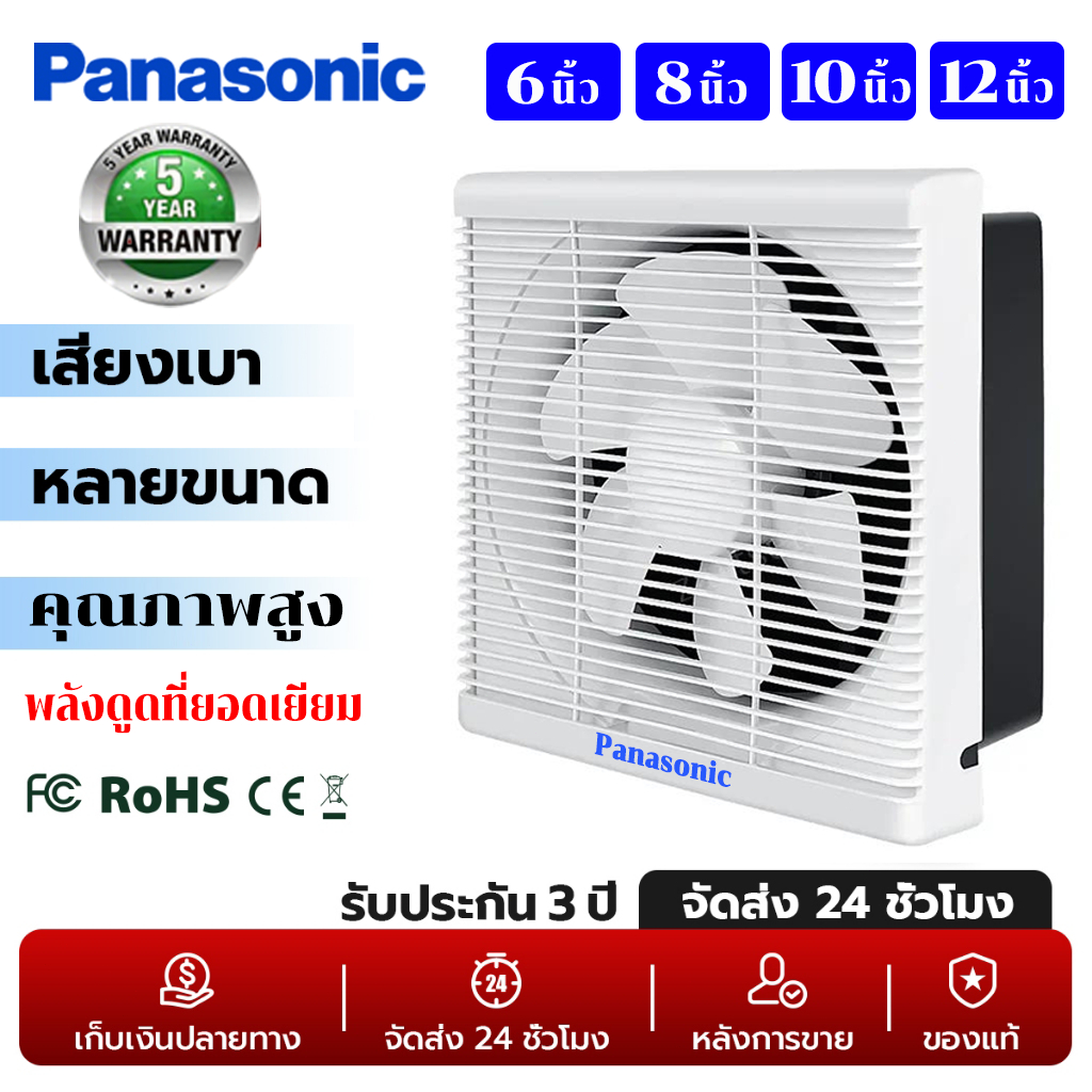 พัดลมระบายอากาศ พัดดูดควัน พัดลมดูดอากาศ 6/8/10/12นิ้ว 220v ลมแรงและเสียง