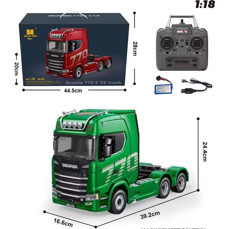 รถหัวลากบังคับ Huina 1501 1:18 Tractor Truck Scania 2.4Ghz