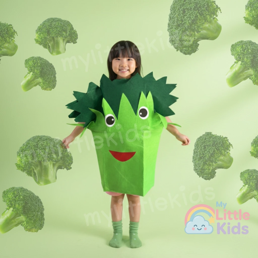 ชุดบร็อคโคลี่ Broccoli ชุดแฟนซีผัก ชุดผักผลไม้ สำหรับเด็กและผู้ใหญ่ ใส่ไปงานโรงเรียน ปาร์ตี้ ชุดครอบครัว สีสดใส น่ารัก