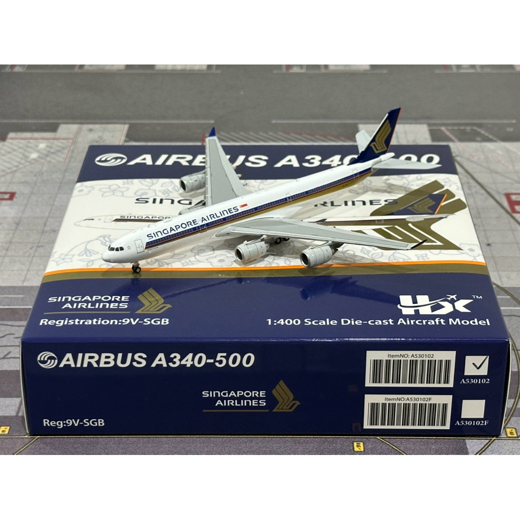 โมเดลเครื่องบิน Singapore Airlines A340-500 9V-SGB Scale 1:400 By HX Models