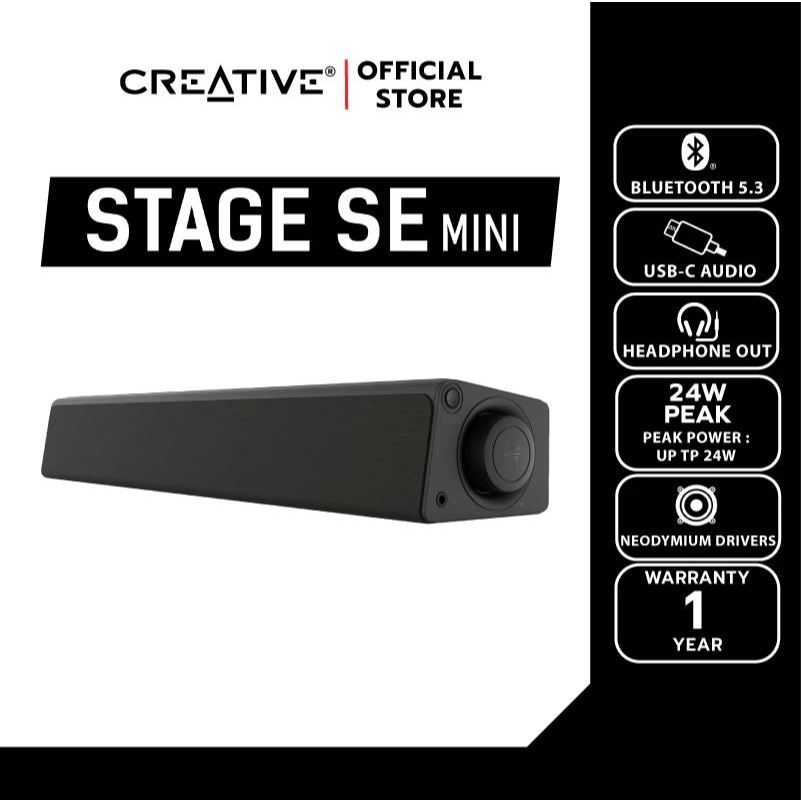 CREATIVE SPEAKER Stage SE mini Soundbar ลำโพงBluetooth5.3 ขนาดกะทัดรัด USB-C #MF8460 #ลำโพง