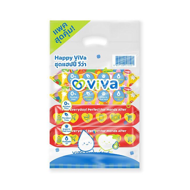 ทิชชู่เปียก ViVa แพคแฮปปี้วีว่า แพ็ค 5 ห่อ(พร้อมส่ง)#bookchiangmai