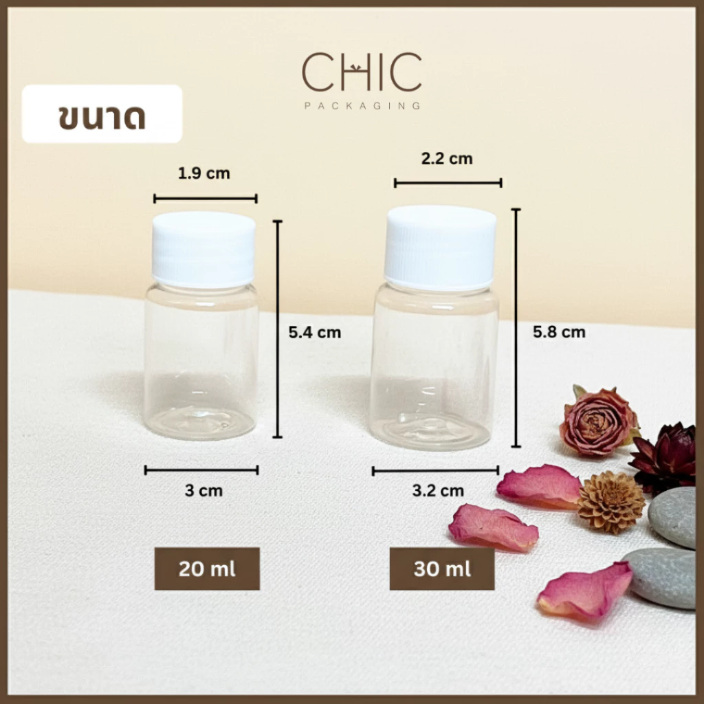 พร้อมส่ง ขวดพลาสติกpetใส ขนาด20/30/50/100ml ฝาเกรียว ขวดแบ่ง ใส่เครื่องดื่ม ใช้งานอเนกประสงค์ thumbnail 6