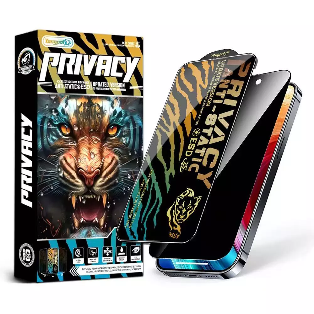 ฟิล์มกระจกเต็มจอกันมองป้องกันไฟฟ้าสถิตย์สำหรับ privacy iphone 11 12 13 14 15 16 17ProMax