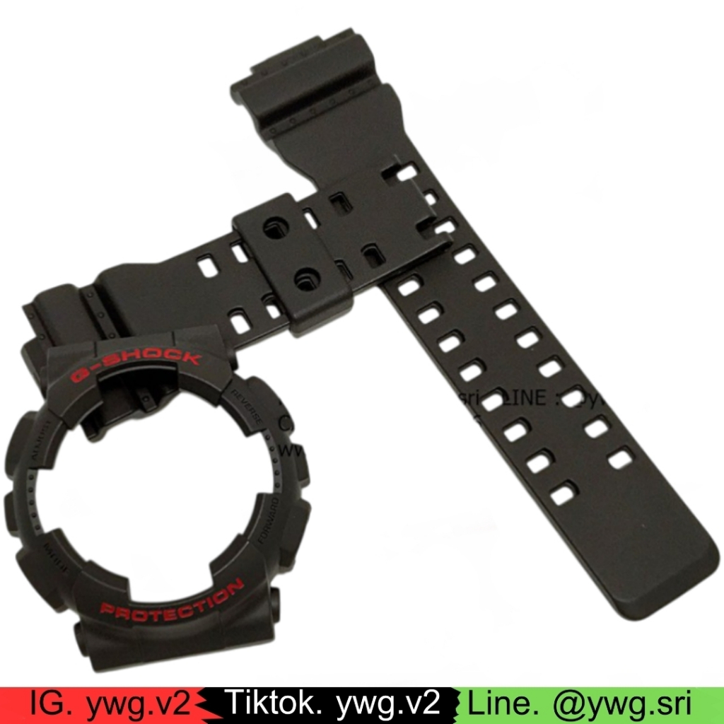 กรอบสาย G-SHOCK แท้ สีดำด้านฟอนต์แดง ใส่ได้รับรุ่น GA-100 ,GA-110 ,GA-120 ,GD-100 ,GD-120 สายนาฬิกาข