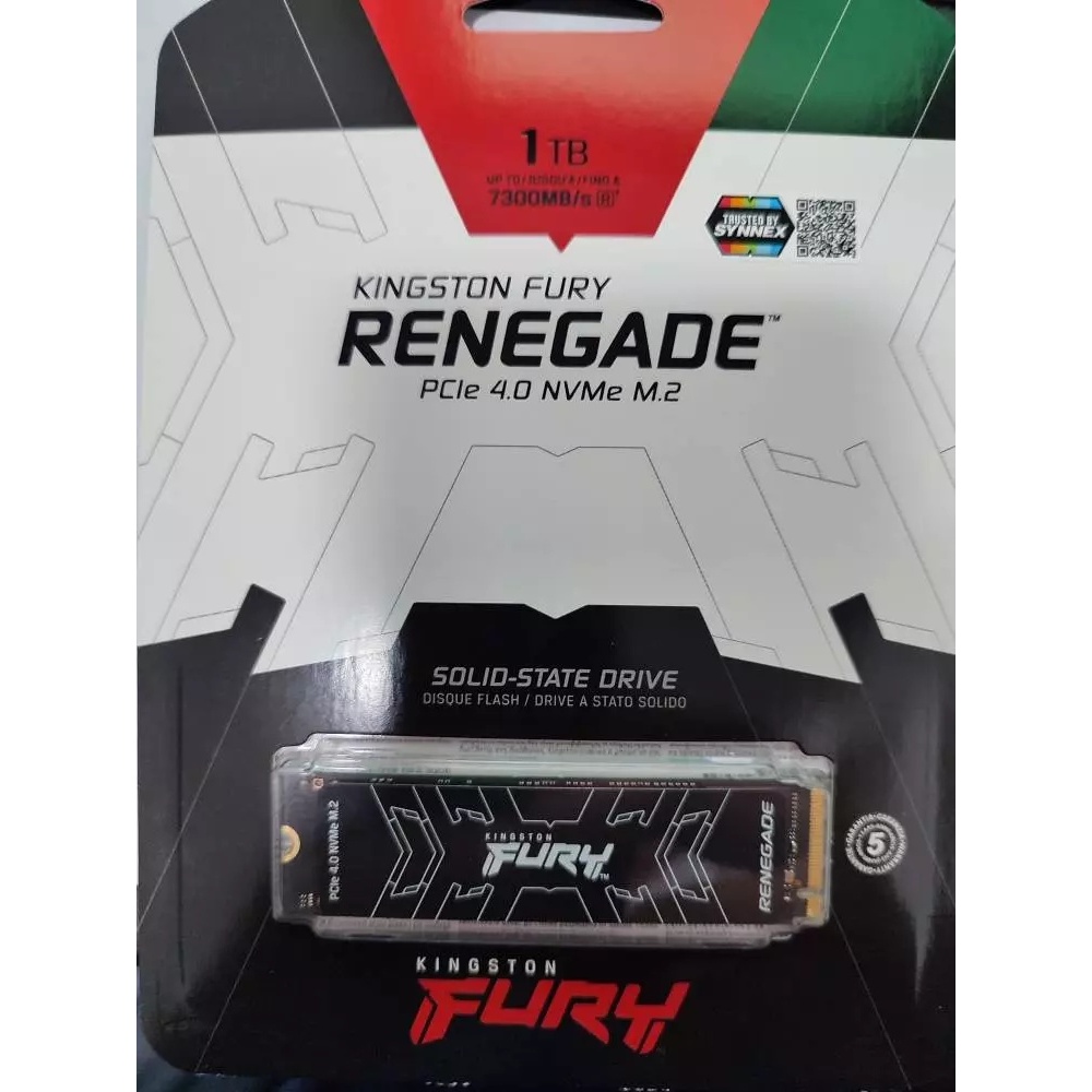 KINGSTON FURY RENEGADE 1TB PCIe 4.0 NVMe M.2 2280 (SFYRS/1000G) ความทนทาน 1.0PBW ประกันหมด 11/2028 ส