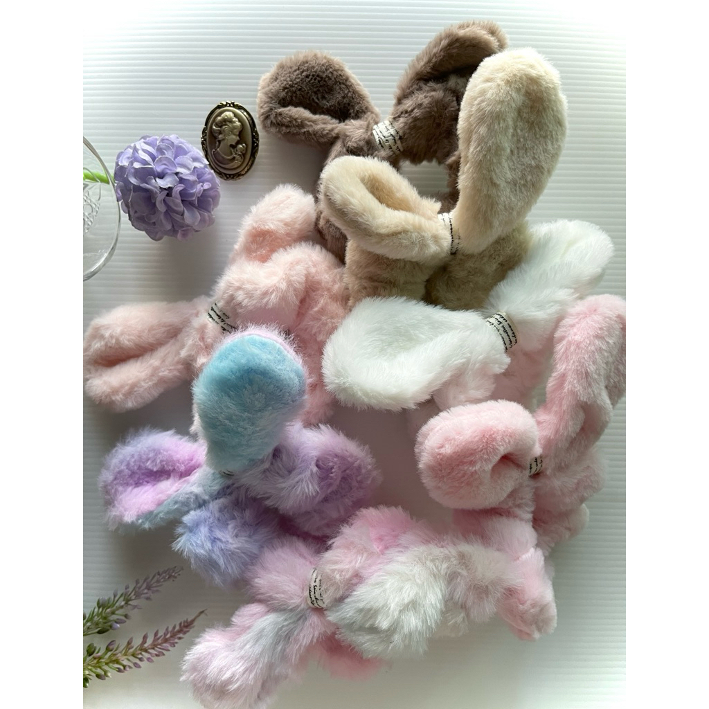 ยางรัดผมแฟชั่น 1ชิ้น))  น่ารักมาก ปุกปุย นุ่มนิ่ม โทนสีพาสเทล อบอุ่น  ใช้ดี