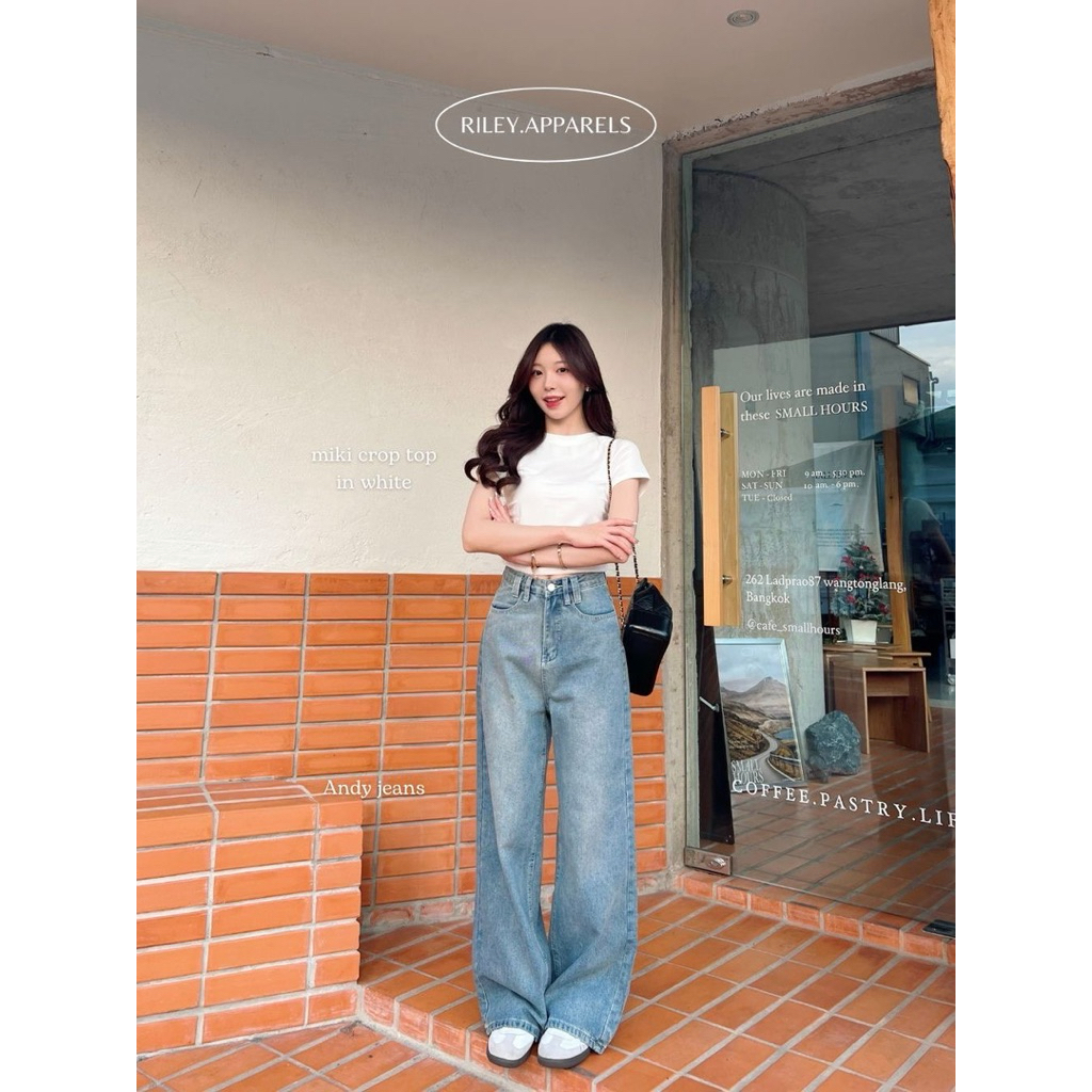 ส่งต่อ Andy Jeans จากร้าน Riley.apparels สี Medium blue size M กางเกงยีนส์ขากระบอกใหญ่
