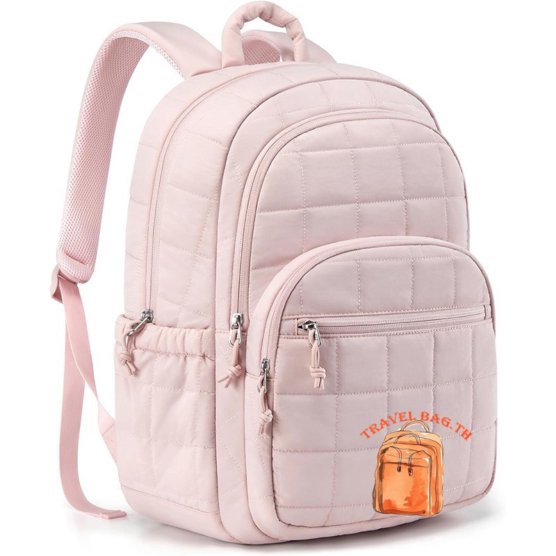 15.6นิ้ว กระเป๋าเป้ สะพายหลังผู้หญิงสไตล์วิทยาเขตความจุขนาดใหญ่ กระเป๋าสะพายหลัง กันน้ํา Backpack Laptop