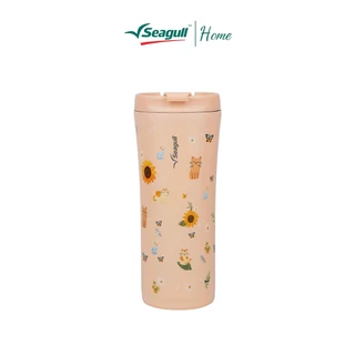 Seagull แก้วน้ำสุญญากาศ มินิมอล 0.5 ลิตร (พิมพ์ลาย) ลายพิมพ์พิเศษ เก็บร้อน-เย็น พกพาสะดวก ใส่ช่องแก้วในรถได้