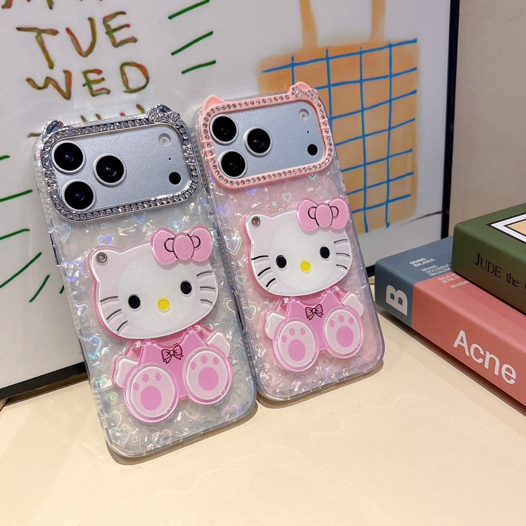 AD605 New case Set1 เคสเรซิ่นคิตตี้ โฮโลแกรม สำหรับI11-17PM กันกระแทกได้ สินค้าพร้อมจัดส่งจากไทย