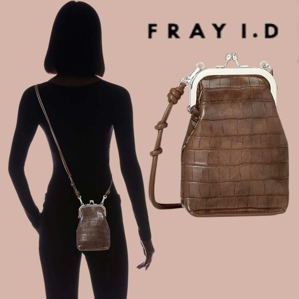 B637 กระเป๋าสะพายไหล่ทรงมินิมอลสีน้ำตาล FRAY I.D