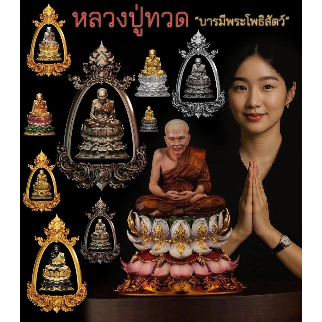 Hot ขายดี หลวงปู่ทวด รุ่น บารมีพระโพธิสัตว์ ปี 68 (( รวม 13 รายการ )) มี 2 ขนาด ขนาดห้อยคอ,ตั้งหน้ารถ พุทธศิลป์สร้างวัด