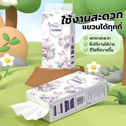 [ 8หิ้ว ]  ทิชชู่แบบดึงแขวนได้  หนานุ่ม ไม่ยุ่ยง่าย กระดาษทิชชู่เช็คหน้าได้ กระดาษชำระ thumbnail 10