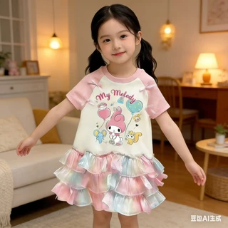 BB164 ชุดเดรสพาสเทล My Melody น้องหนูน่ารัก สดใสสุดๆ งานฟรุ้งฟริ้ง ผ้านุ่ม ใส่สบาย งานดีคุ้มค่า น้องใส่น่ารักมาก