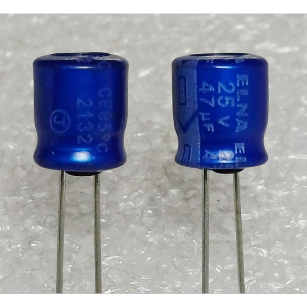 Elna RC2 47uf 25v (ราคา10ตัว) capacitor ตัวเก็บประจุ คาปาซิเตอร์ ขนาด 6.5×8 มม mm