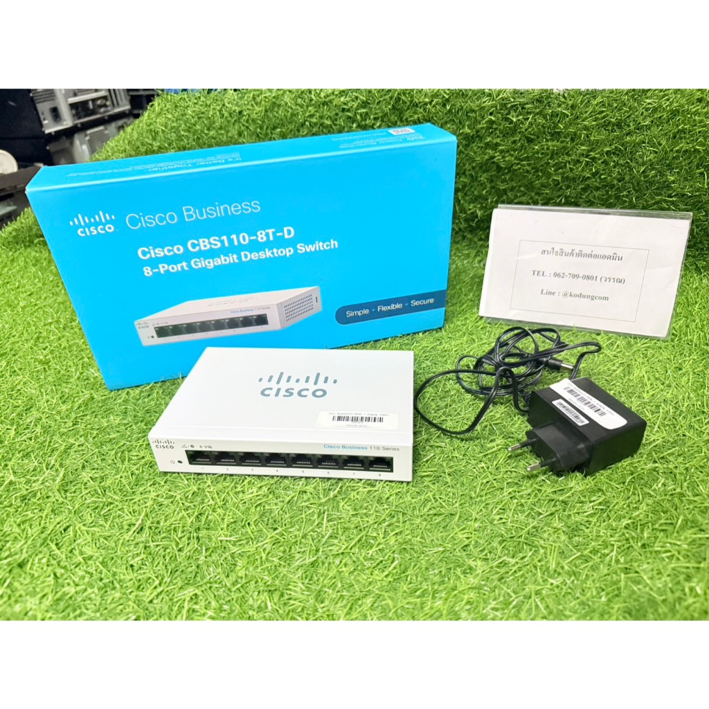 SWITCH (สวิตซ์) Cisco Business 110 Series (CBS110-8T-D)+ Adapter