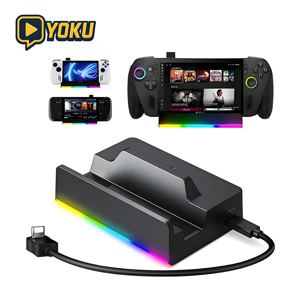 Dock 6-in-1 สำหรับ Rog Xbox Ally X/Rog Ally X/Steam Deck|รองรับ 4K@120Hz HDMI, Gigabit LAN, USB-C PD