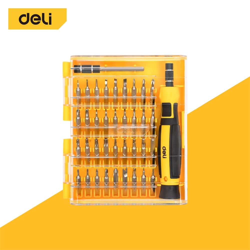 Deli ชุดไขควงแม่เหล็ก เซ็ตไขควง อเนกประสงค์ สะดวกพกพา 38 in 1 สำหรับงานซ่อม Screwdriver Set