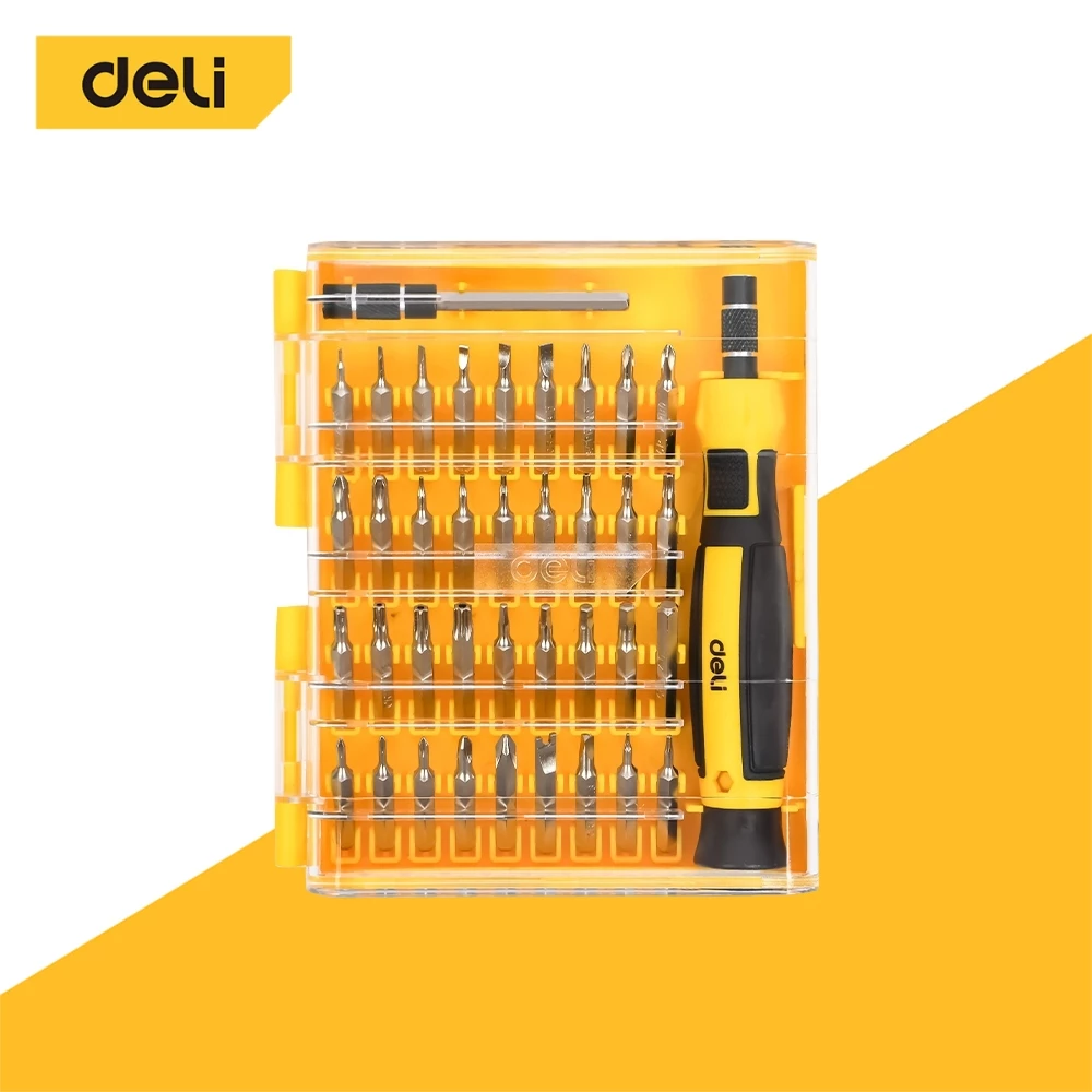 Deli ชุดไขควงแม่เหล็ก เซ็ตไขควง อเนกประสงค์ สะดวกพกพา 38 in 1 สำหรับงานซ่อม Screwdriver Set
