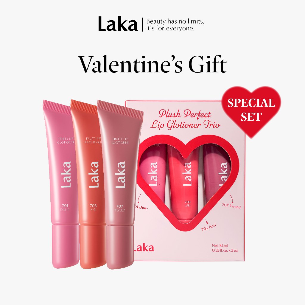 [Valentine's Special Set] Laka : Plush Perfect Lip Glotioner Trio Set [Official Store]