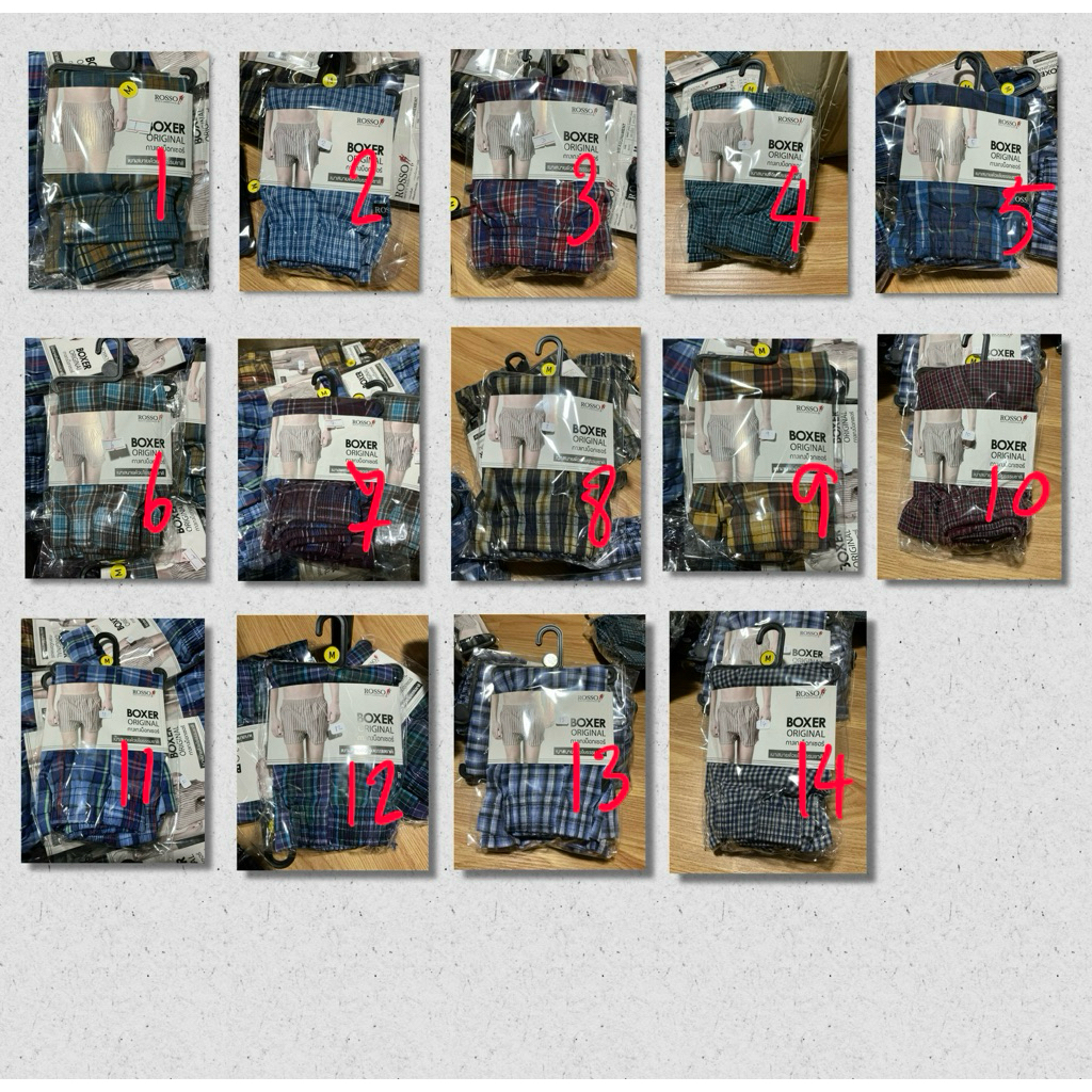 กางเกงขาสั้น Boxer rosso (ไซต์ M) แท้ 100% ผ้า cotton ผสม โพลีเอสเตอร์