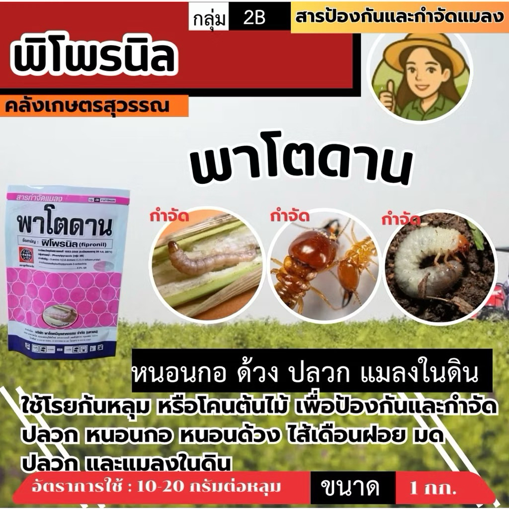 พาโตดาน ฟิโพรนิล 1 กิโลกรัม กำจัดแมลงศัตรูพืชอย่างมีประสิทธิภาพ