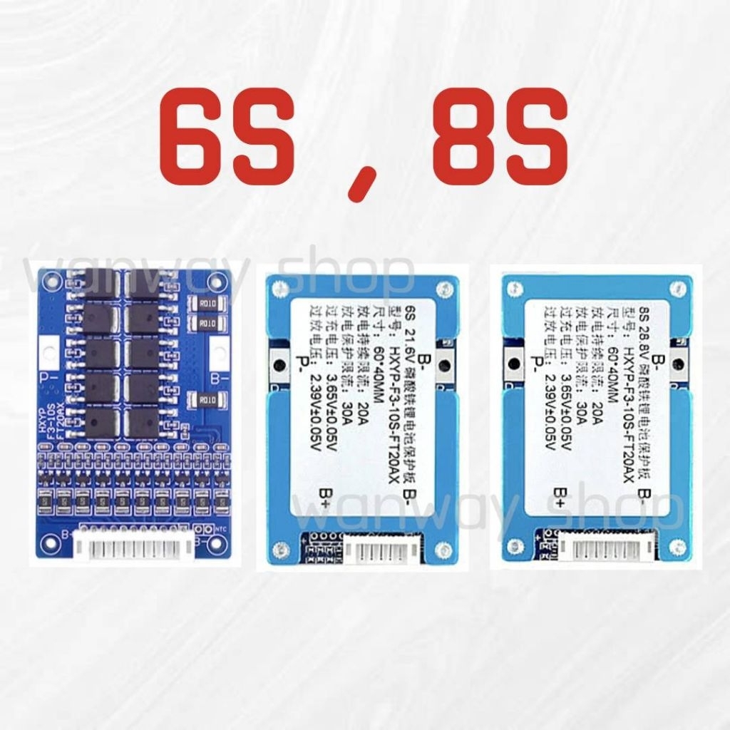BMS 4s 6s 8s วงจรป้องกันแบตเตอรี่ 14.6V/21.9V/29.2V LiFePO4 บอร์ดโมดูลป้องกันแบตเตอรี่ลิเธียม มีActive Balance ในตัวจะ - รูปที่ 2