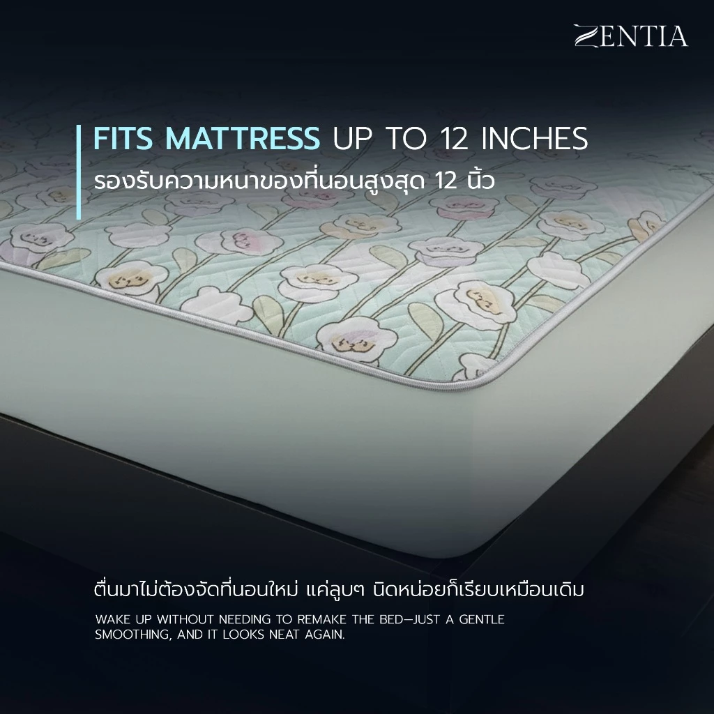 ZENTIA ผ้าปูที่นอนยางพาราไหมน้ำแข็ง thumbnail 6