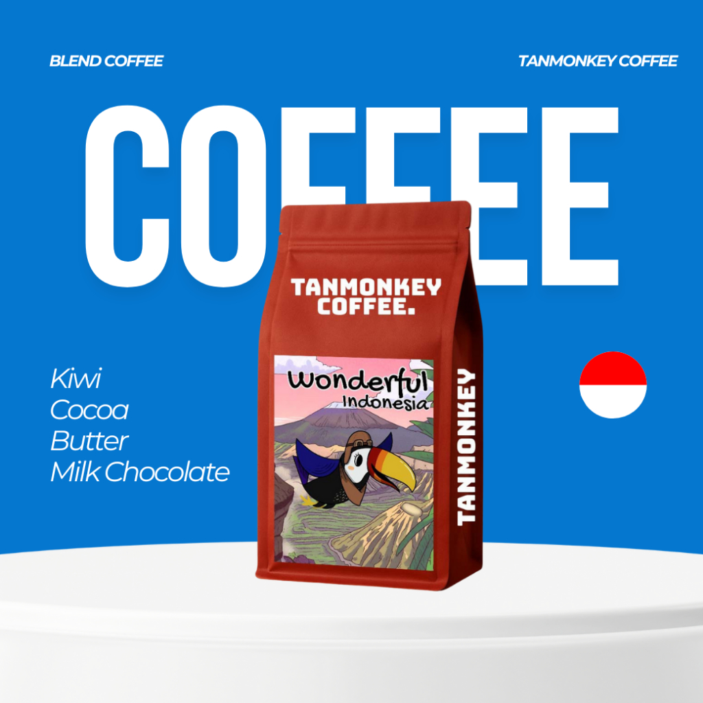 New! Tanmonkey Coffee เมล็ดกาแฟคั่ว Wonderful Indonesia Espresso Blend