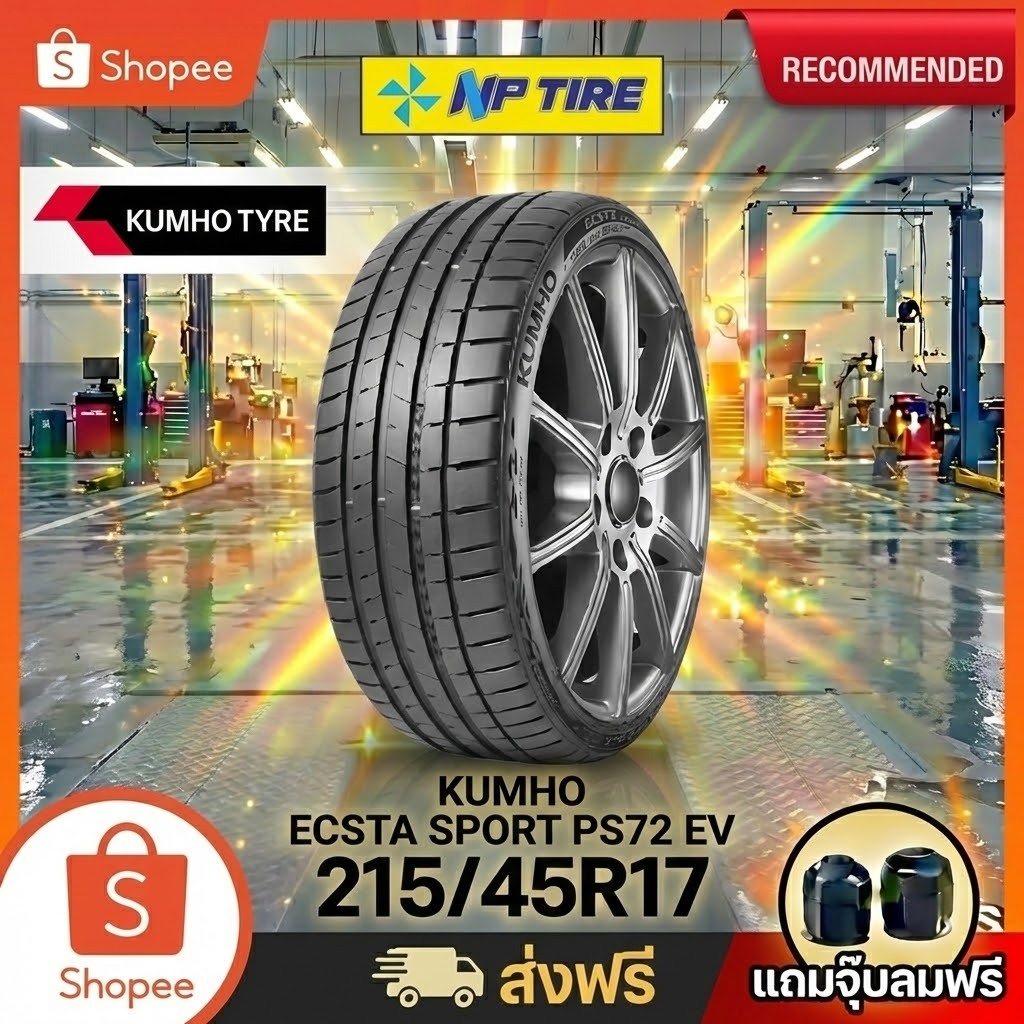 ยาง 215/45R17 KUMHO ECSTA SPORT PS72 EV  ราคาต่อเส้น  ปี 2025